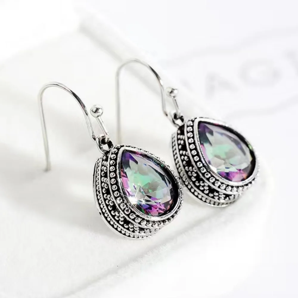 Water Drop Rainbow Crystal Earrings